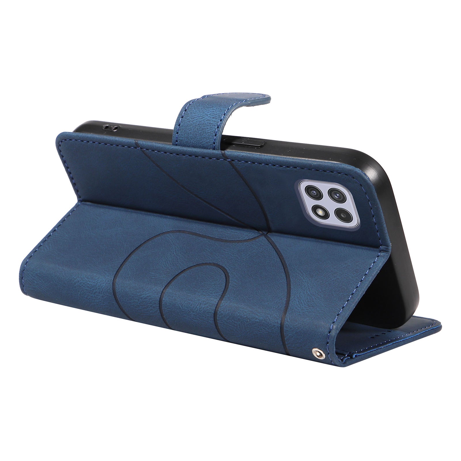 For Samsung Galaxy A22 5G (EU Version) A22S PU Leather Phone Case Imprinted Line Wallet Stand Shell For Samsung Galaxy A22 5G (EU Version) A22S PU Leather Phone Case Imprinted Line Wallet Stand Shell
